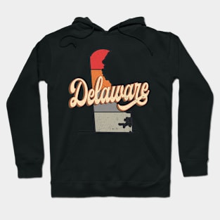 Delaware State Retro Vintage 70s 80s Design Hoodie